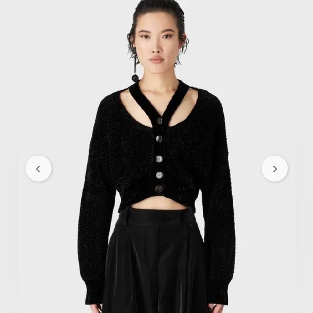 Giorgio Armani Long-Sleeve Cut-Out Cardigan Sweater Size 44IT